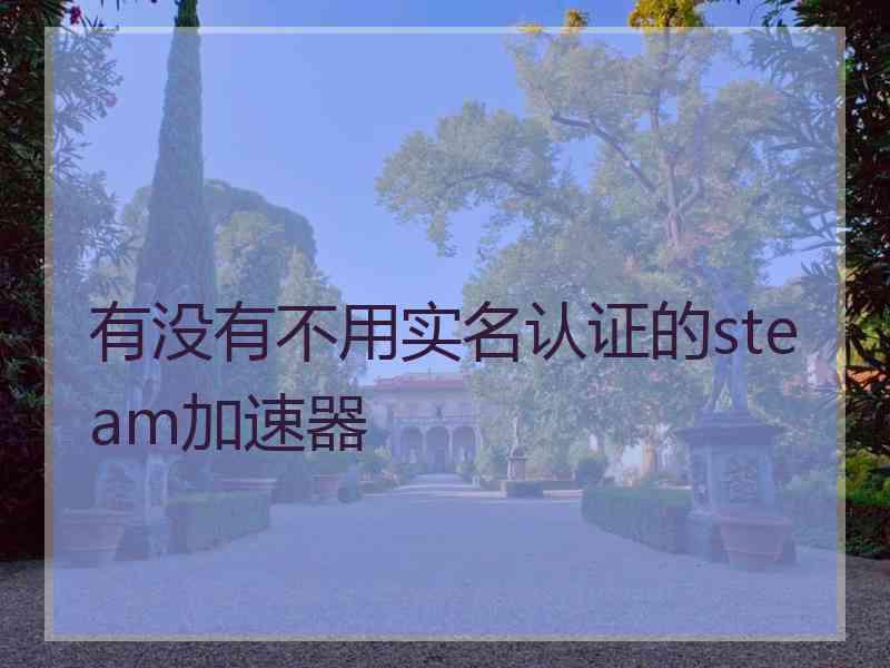 有没有不用实名认证的steam加速器