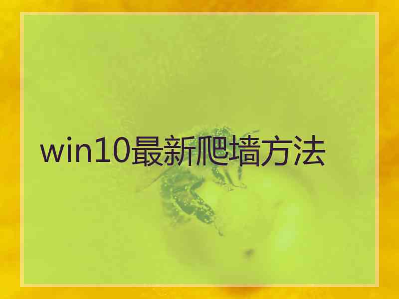 win10最新爬墙方法