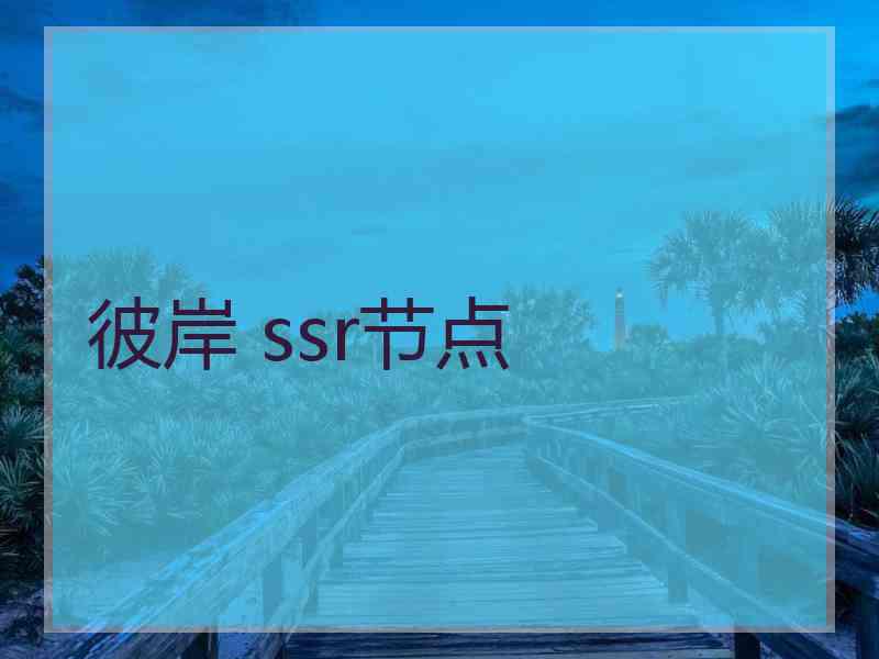 彼岸 ssr节点