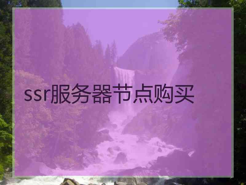 ssr服务器节点购买