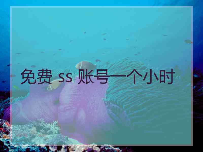 免费 ss 账号一个小时