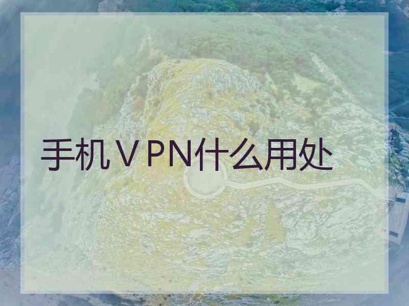 手机ⅤPN什么用处