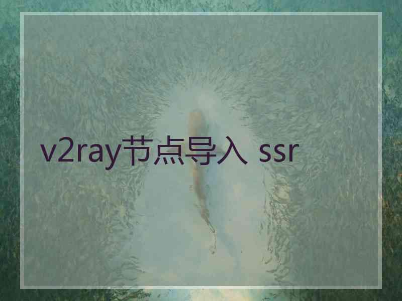 v2ray节点导入 ssr