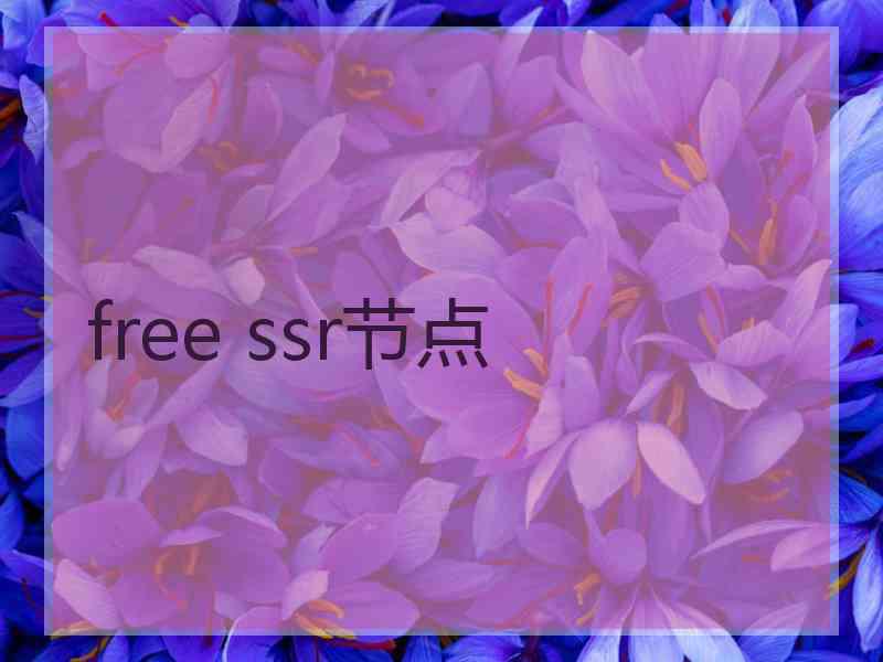 free ssr节点