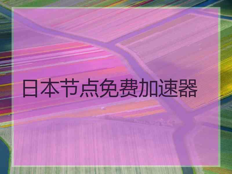 日本节点免费加速器